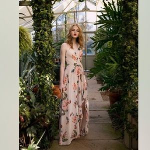 Jenny Yoo Blush Ohana Print Farrah Cut Dress